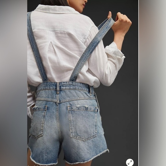 NWT Anthropologie Pilcro Denim Cutoff Shortalls Size 28 - Picture 3 of 4